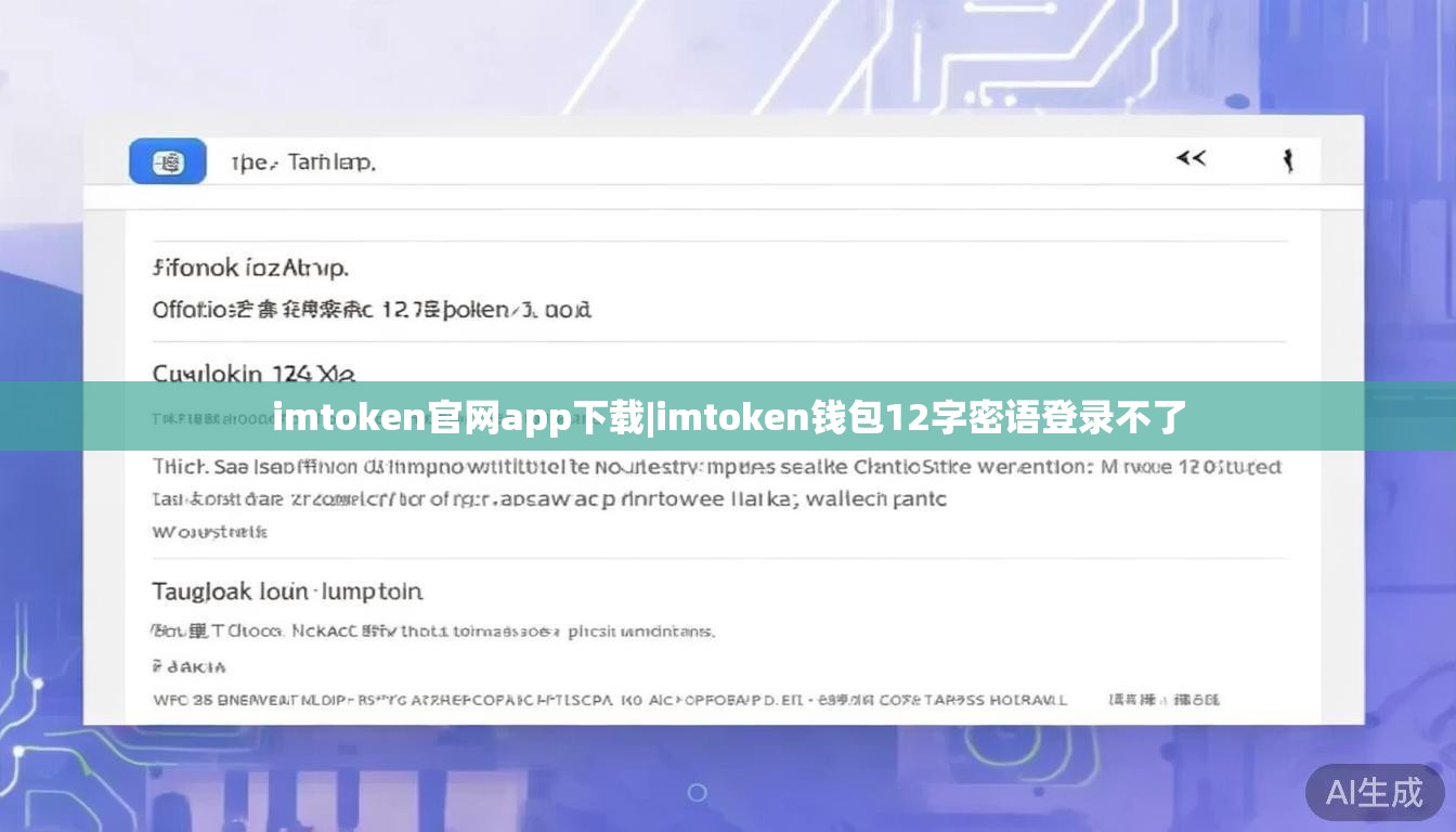 imtoken官网app下载|imtoken钱包12字密语登录不了